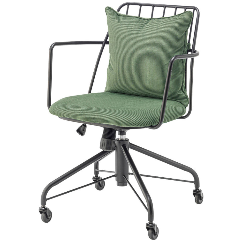 キャスター付き グリーン 座面回転