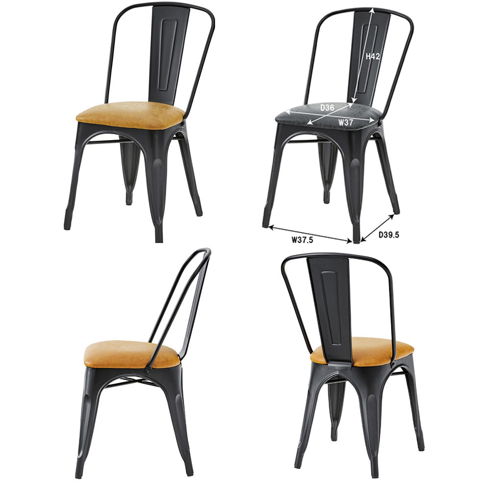 スチール製 ダイニングチェア 座面ソフトレザー インテリア