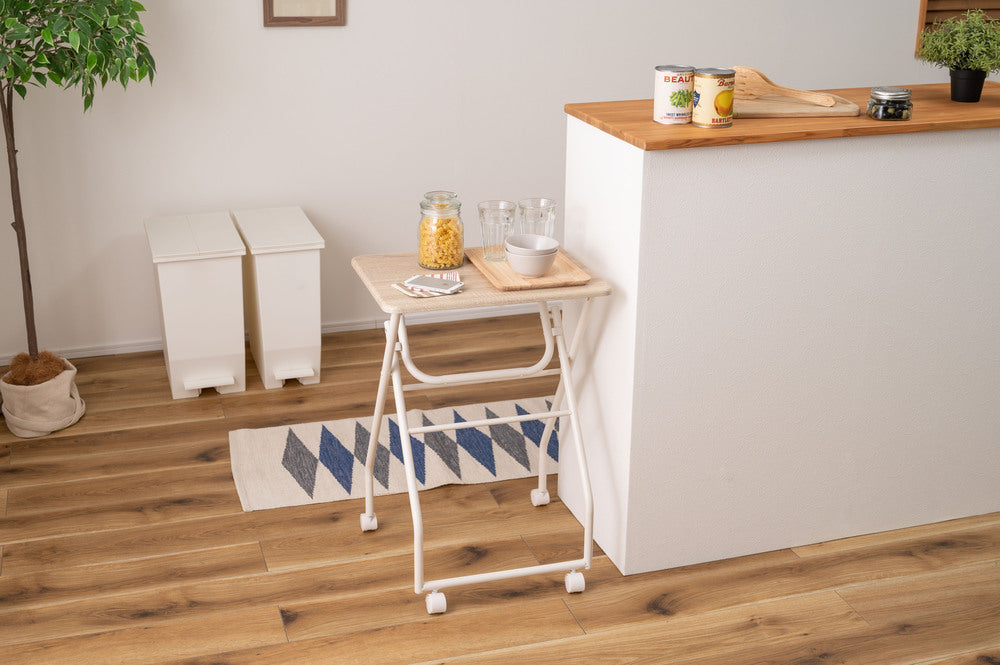 折りたたみ式 ハイテーブル 高さ70cm キャスター付 フォールディングテーブル【az-poft300】