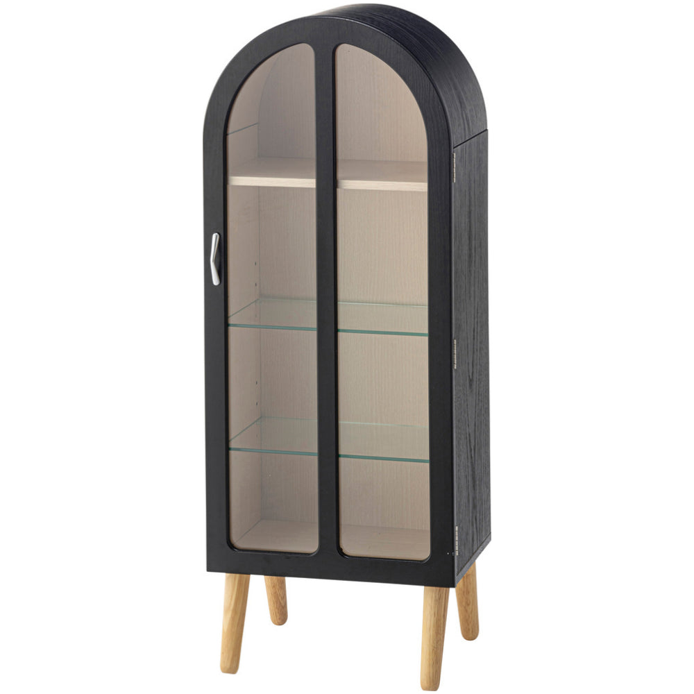 木製 収納庫 ブラック