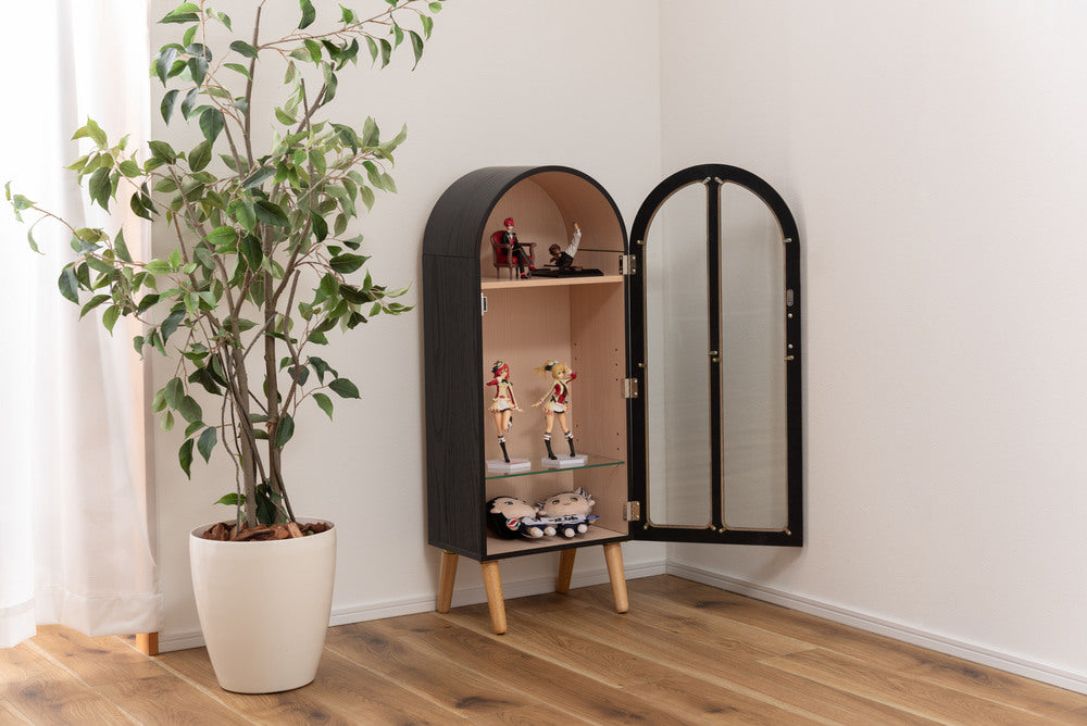 アーチ型 ガーリー コレクションシェルフ ラック 棚 フィギュアケース ガラスラック【az-poft-621】