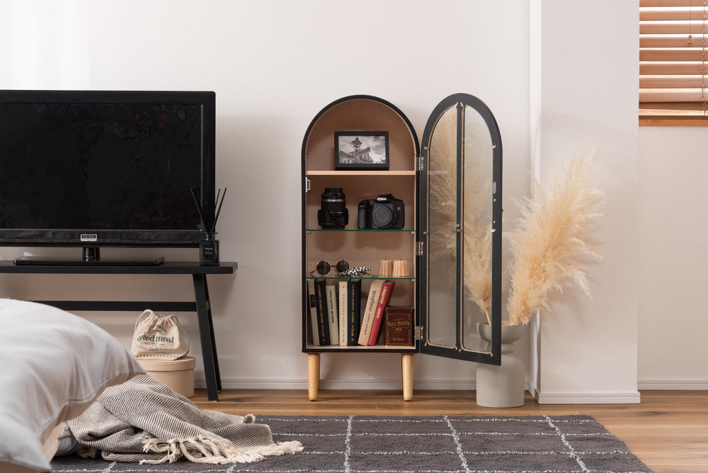 アーチ型 ガーリー コレクションシェルフ ラック 棚 フィギュアケース ガラスラック【az-poft-621】