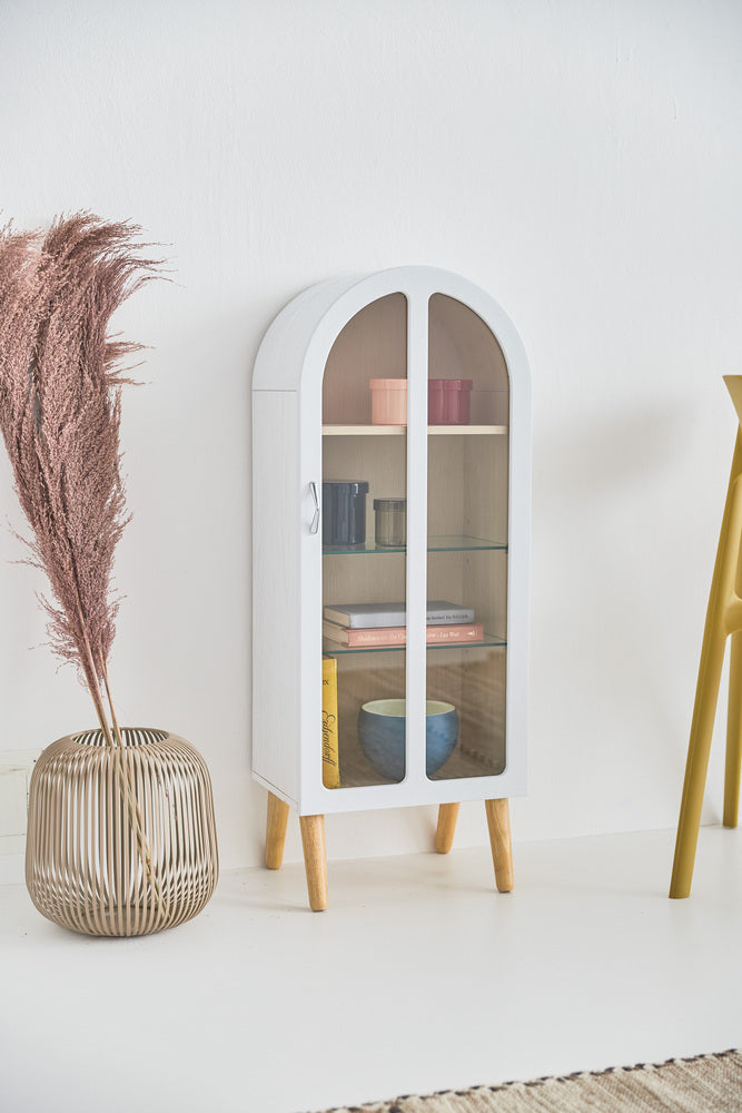 アーチ型 ガーリー コレクションシェルフ ラック 棚 フィギュアケース ガラスラック【az-poft-621】