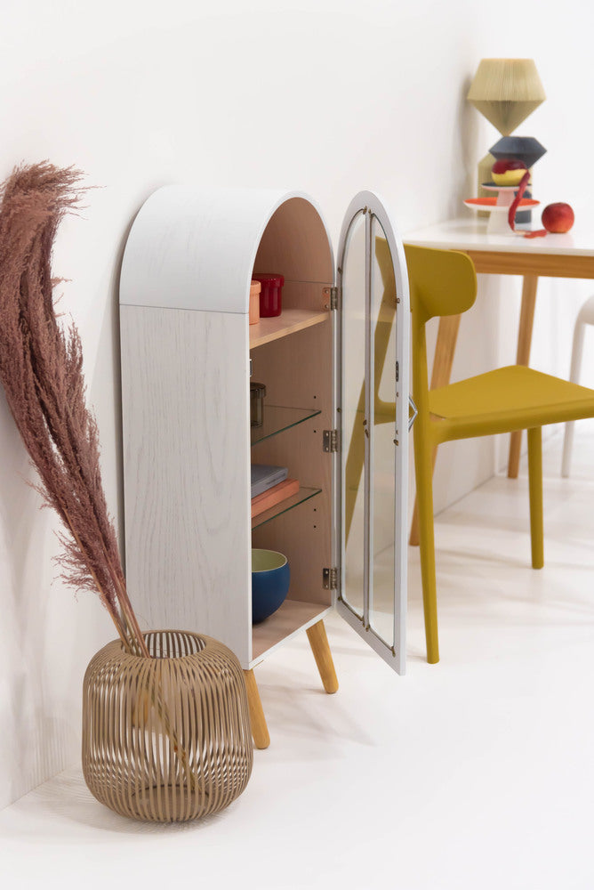 アーチ型 ガーリー コレクションシェルフ ラック 棚 フィギュアケース ガラスラック【az-poft-621】