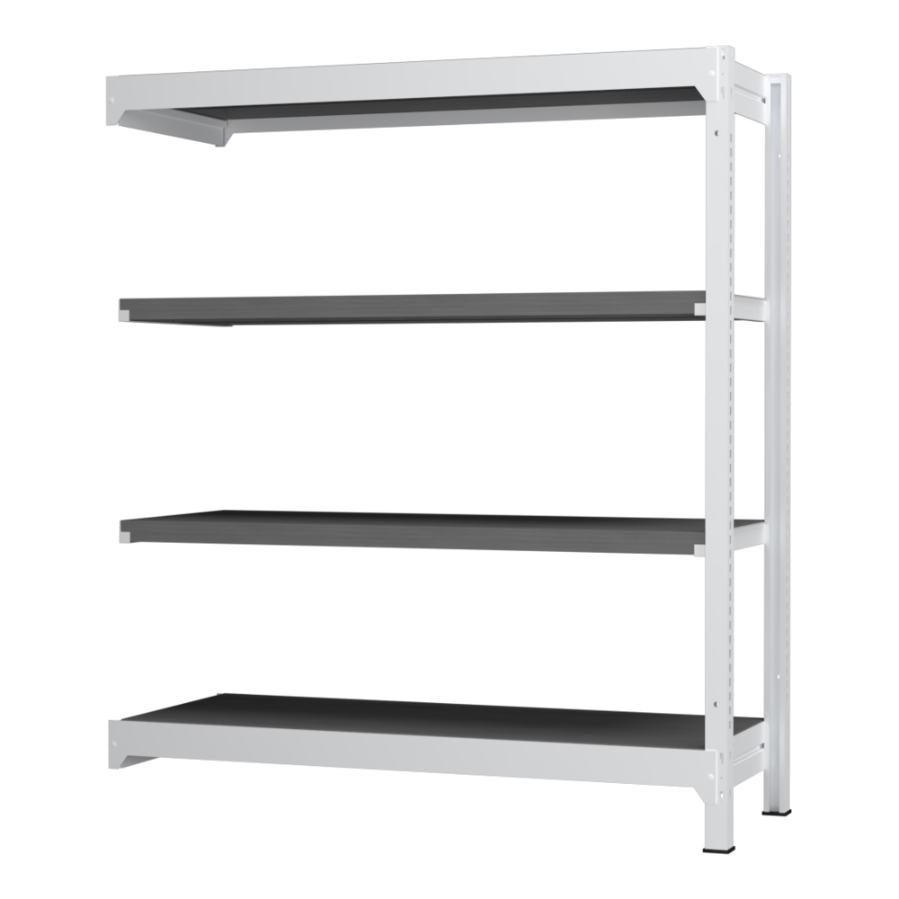 スチールラック 増連用 H1400 耐荷重200kg ボルトレスラック コーナーキャップ付き