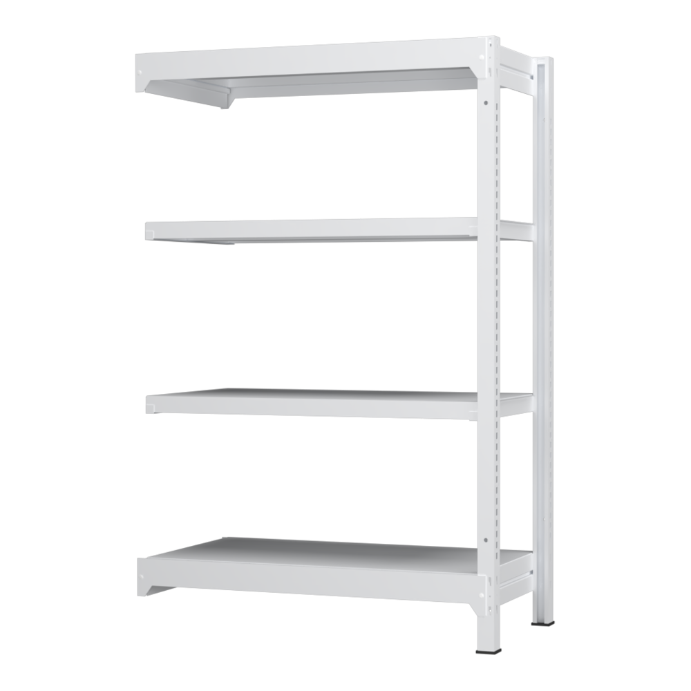 コーナーキャップ付き ホワイト スチールラック