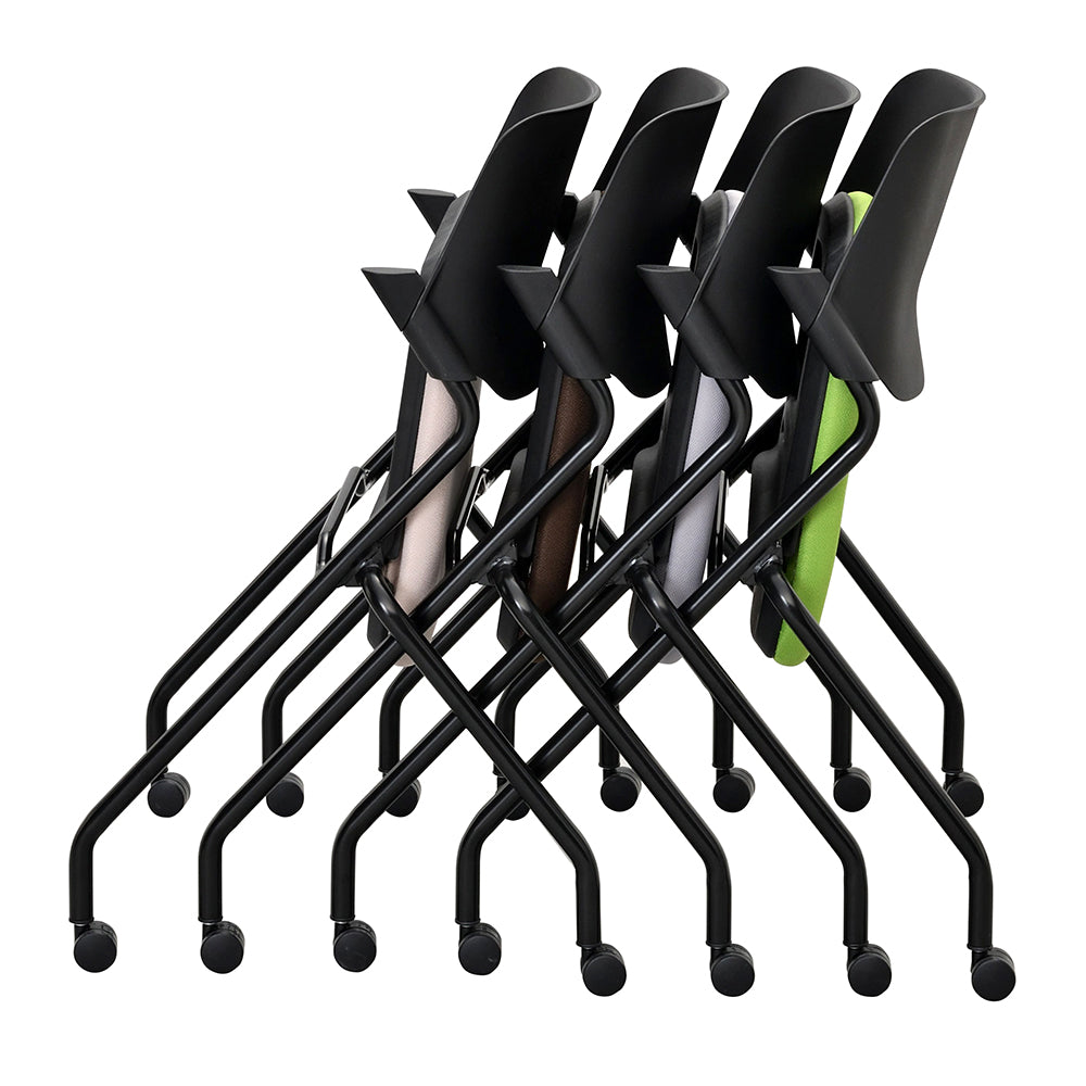 平行スタッキング ブラックフレーム チェア