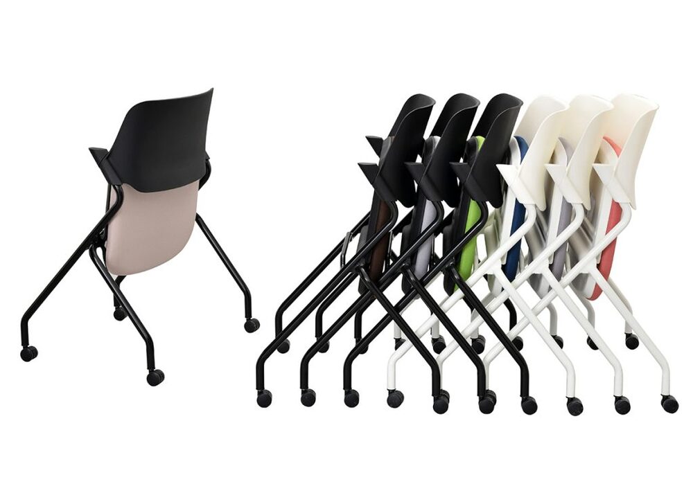 スタックチェア キャスター付き 肘なし