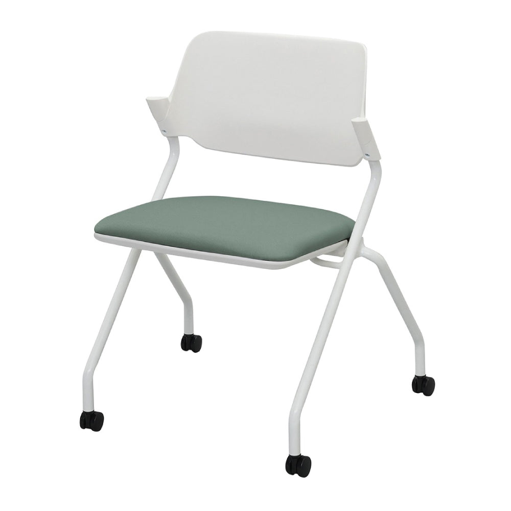 キャスター付 ネスティングチェア スモーキーグリーン