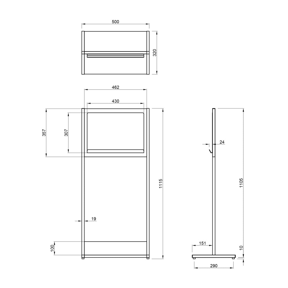 A3サイズ 縦型の案内板 サインスタンド