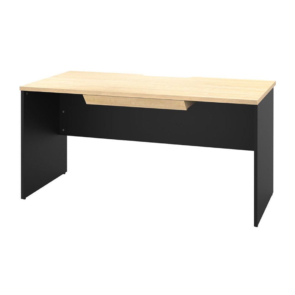 配線用の切り欠け付き プラン木製デスク