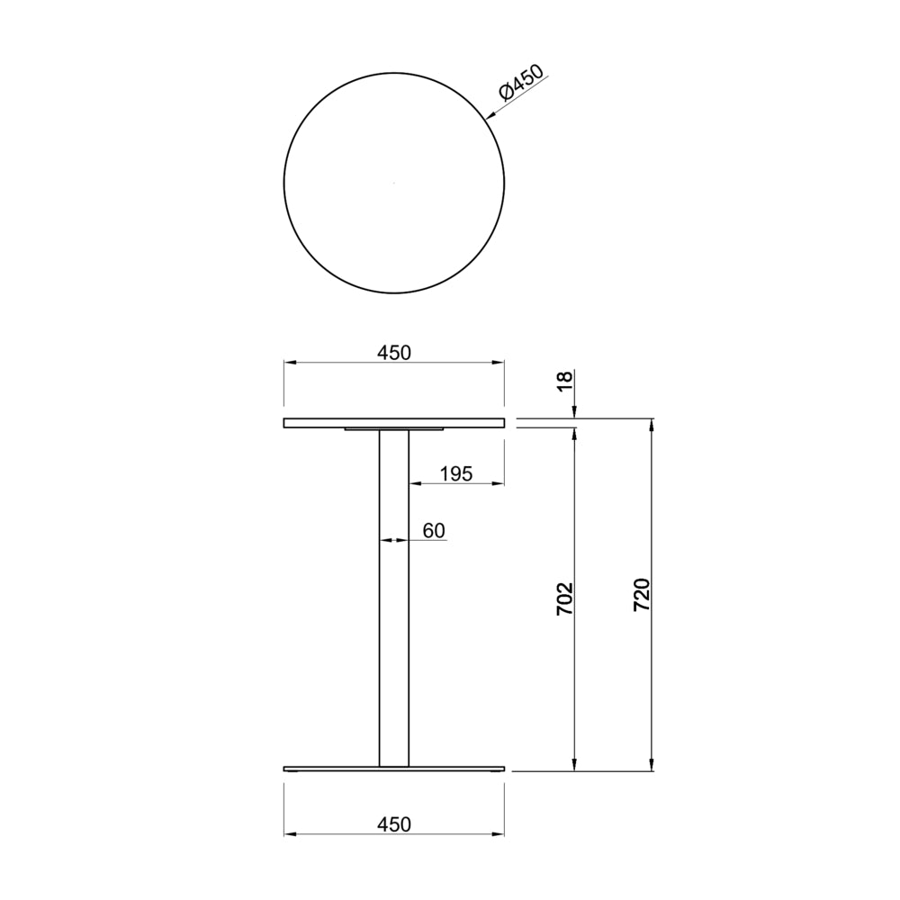 サイズ 直径450 カフェテーブル