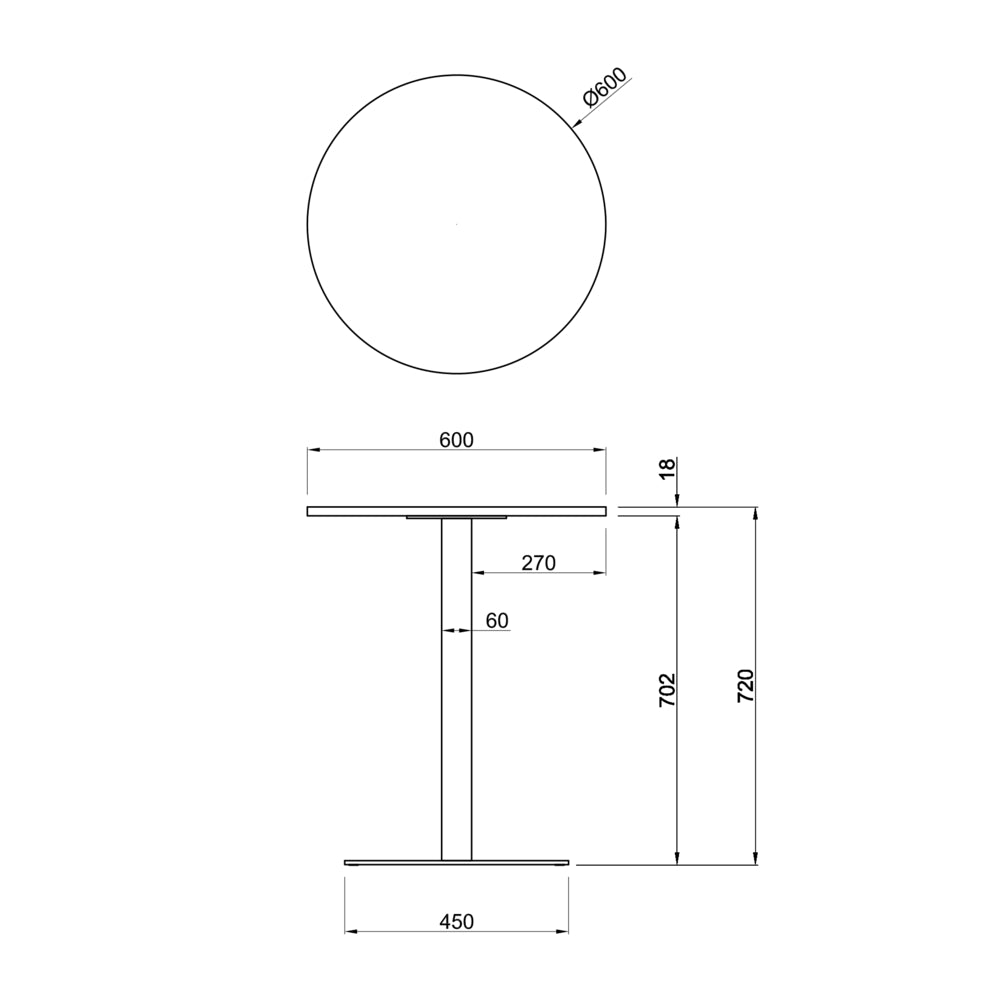 直径600 丸テーブル 休憩スペース用