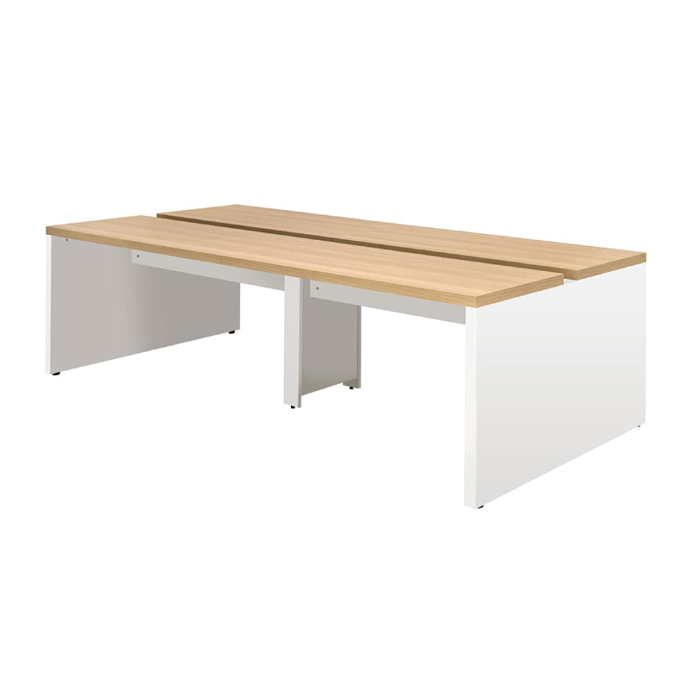 ホワイト脚 配線受け ミーティングテーブル