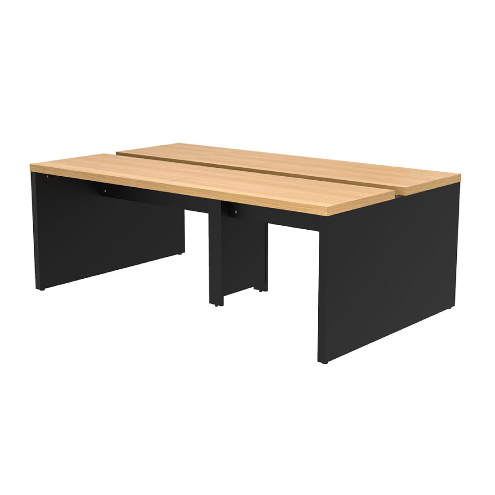 ワークデスク オーク 配線収納部付き