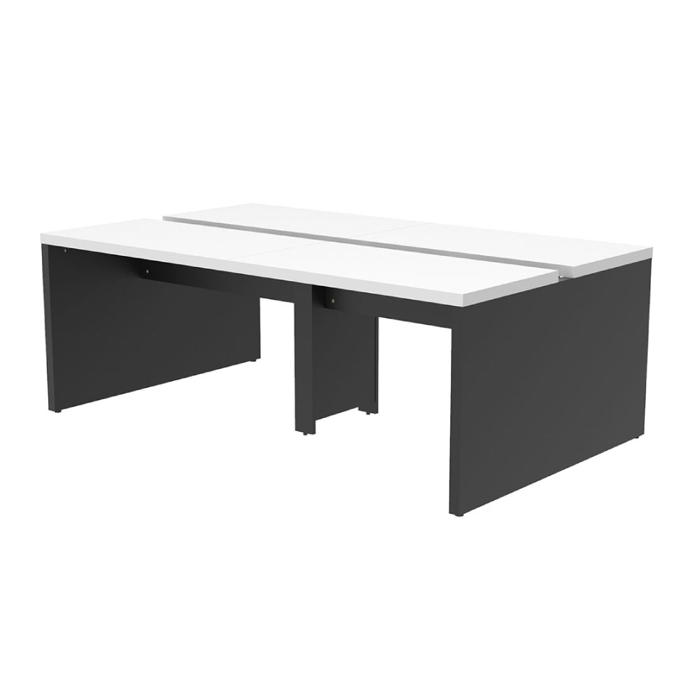 オフィスデスク ブラック脚 ホワイト天板