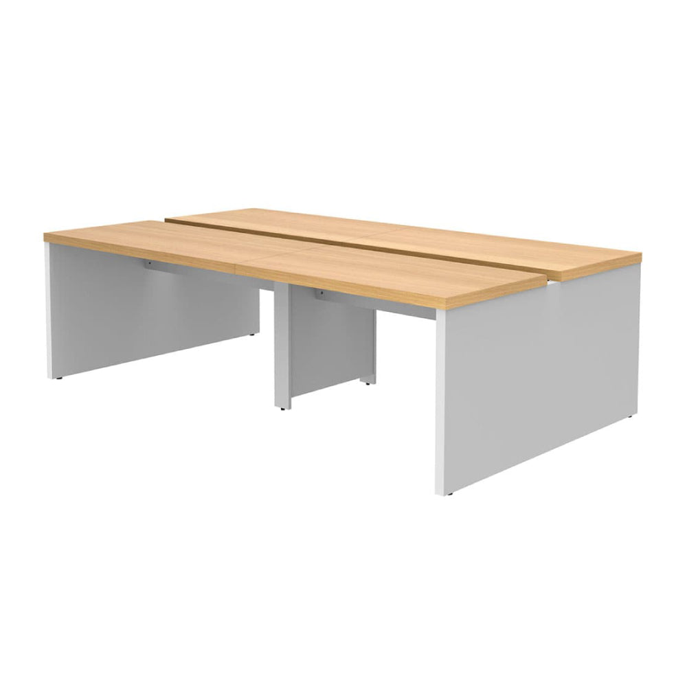 オーク天板 フリーアドレスデスク ホワイト脚