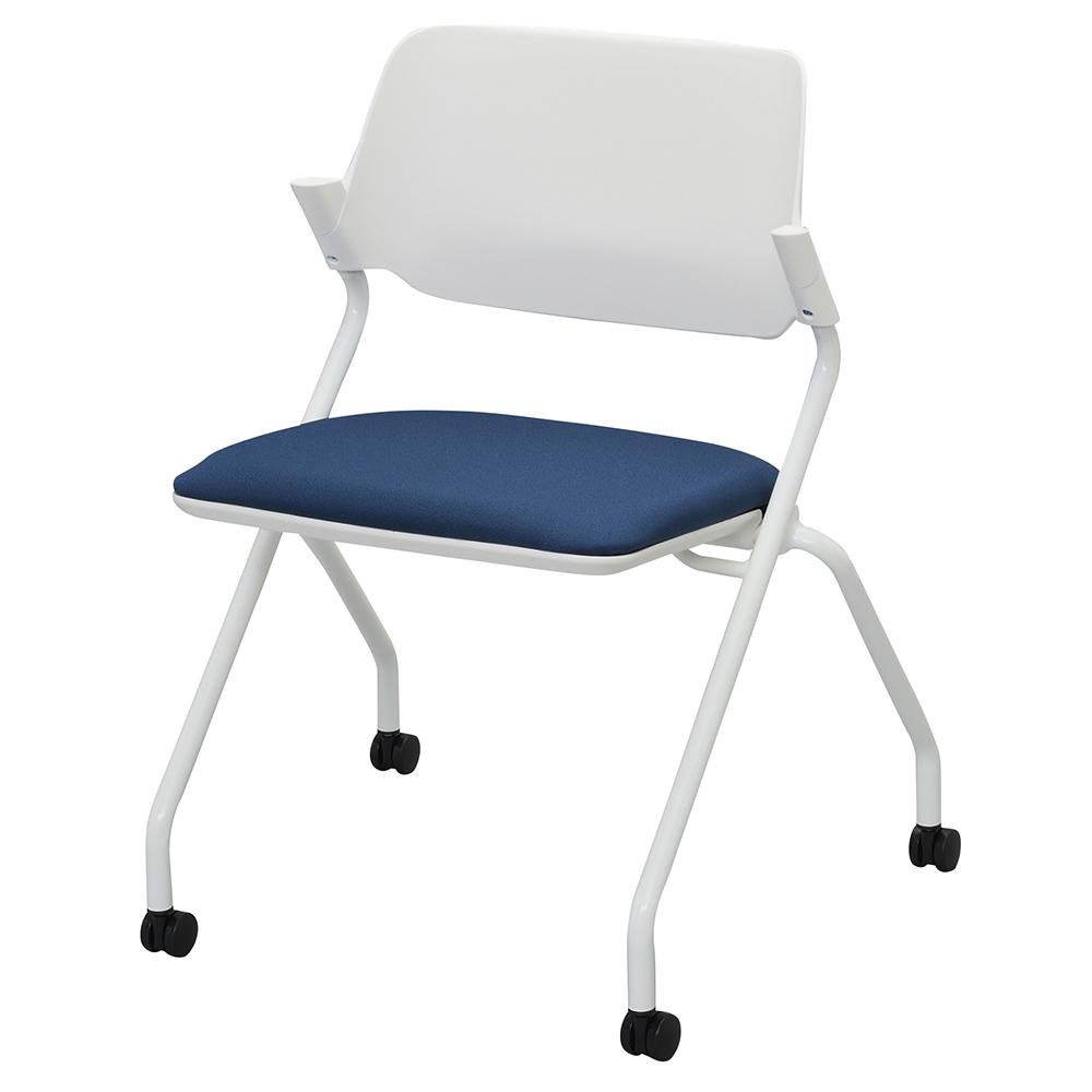 ネイビー キャスター付き 平行スタッキング