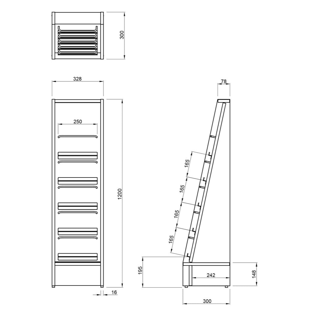 サイズ 幅328 5段1列