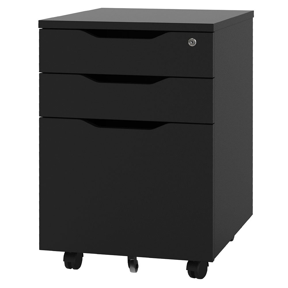 鍵付き 3段ワゴン 引き出し