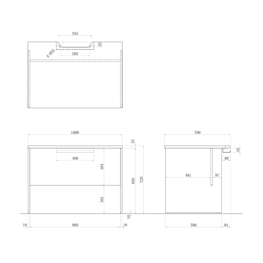 幅1070 商品サイズ L型レイアウト