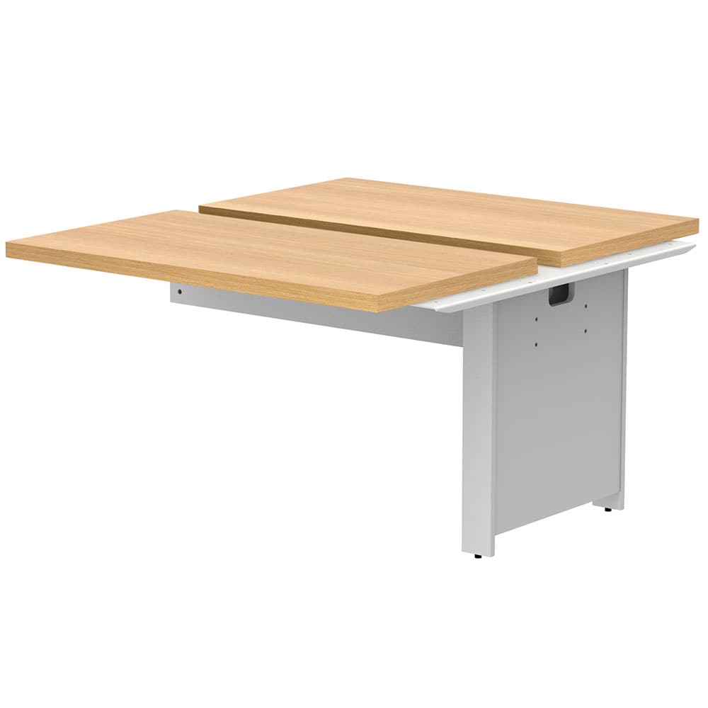 ナチュラル天板 ミーティング用テーブル ホワイト脚