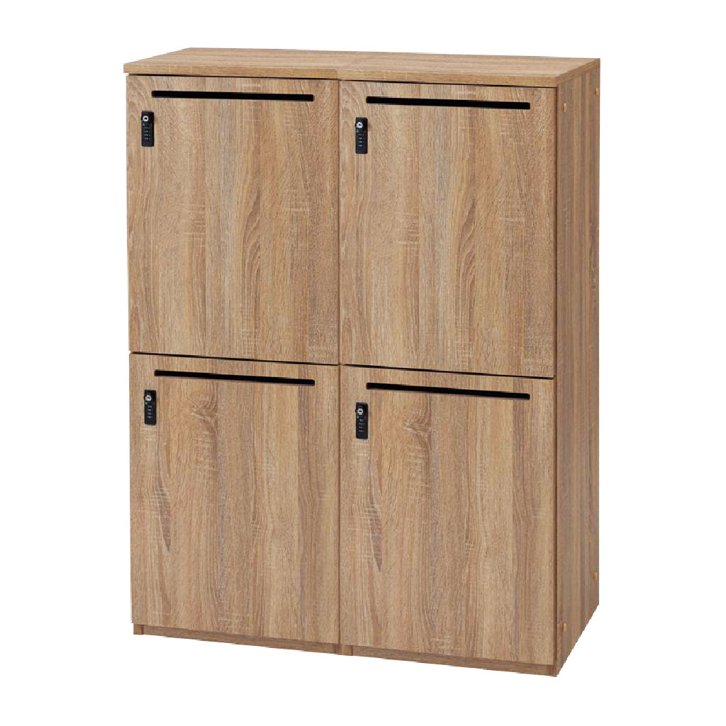 横連結可能 2人用ロッカー 木目調