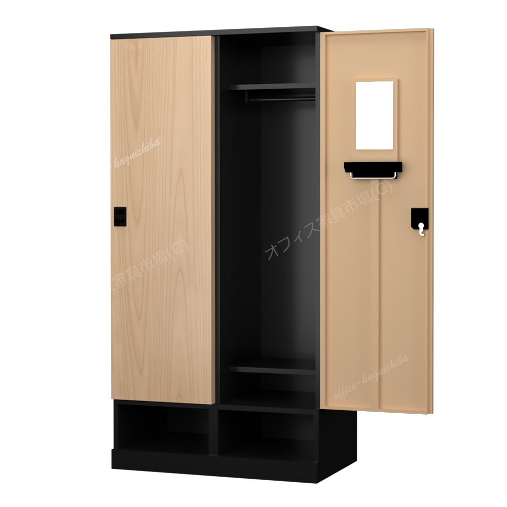 更衣用ロッカー 完成品 下段オープンタイプ 木目柄【オフィス家具市場】【HRK-LKT】