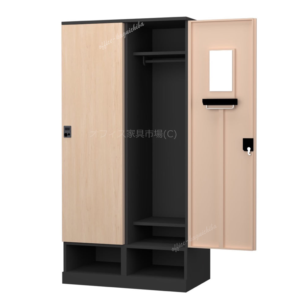 更衣用ロッカー 完成品 下段オープンタイプ 木目柄【オフィス家具市場】【HRK-LKT】