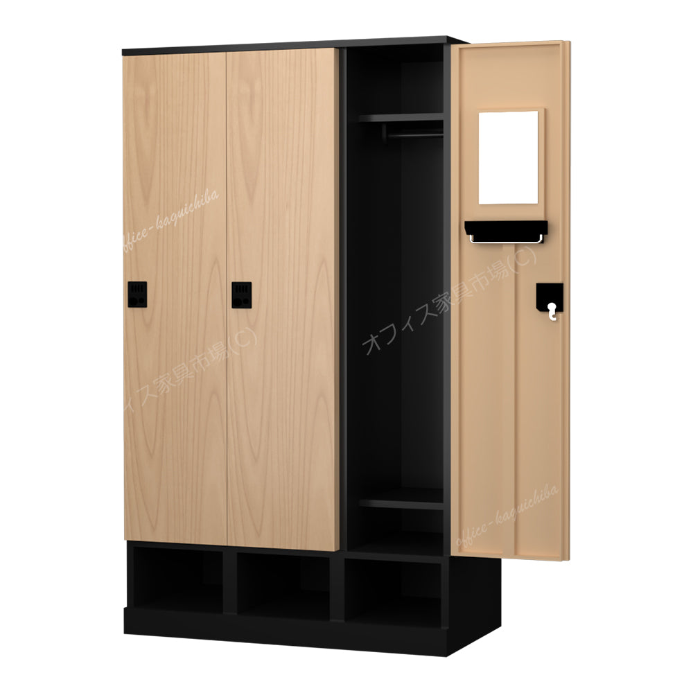 更衣用ロッカー 完成品 下段オープンタイプ 木目柄【オフィス家具市場】【HRK-LKT】