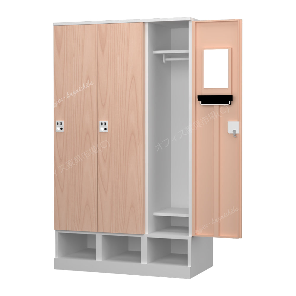 更衣用ロッカー 完成品 下段オープンタイプ 【オフィス家具市場】【HRK-LKT-WH】