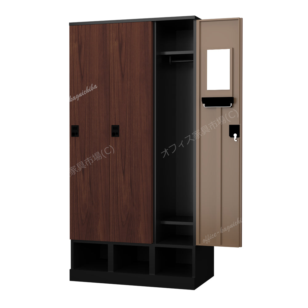 更衣用ロッカー 完成品 下段オープンタイプ 木目柄【オフィス家具市場】【HRK-LKT】