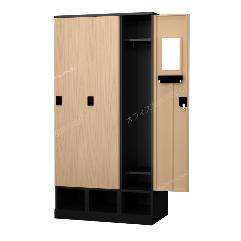 更衣用ロッカー 完成品 下段オープンタイプ 木目柄【オフィス家具市場】【HRK-LKT】