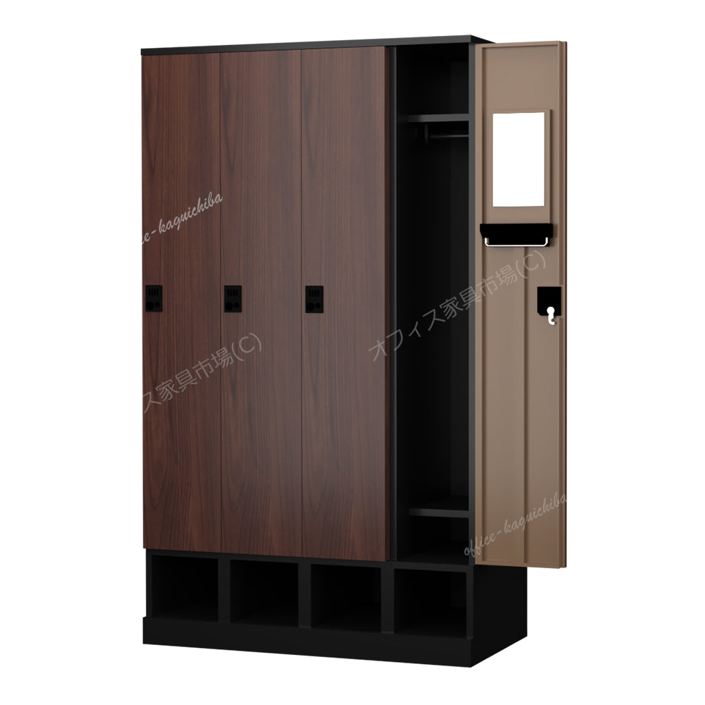 更衣用ロッカー 完成品 下段オープンタイプ 木目柄【オフィス家具市場】【HRK-LKT】
