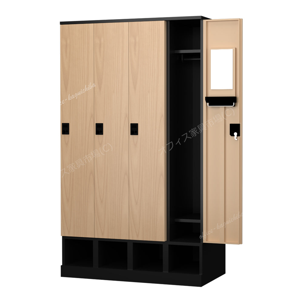 更衣用ロッカー 完成品 下段オープンタイプ 木目柄【オフィス家具市場】【HRK-LKT】