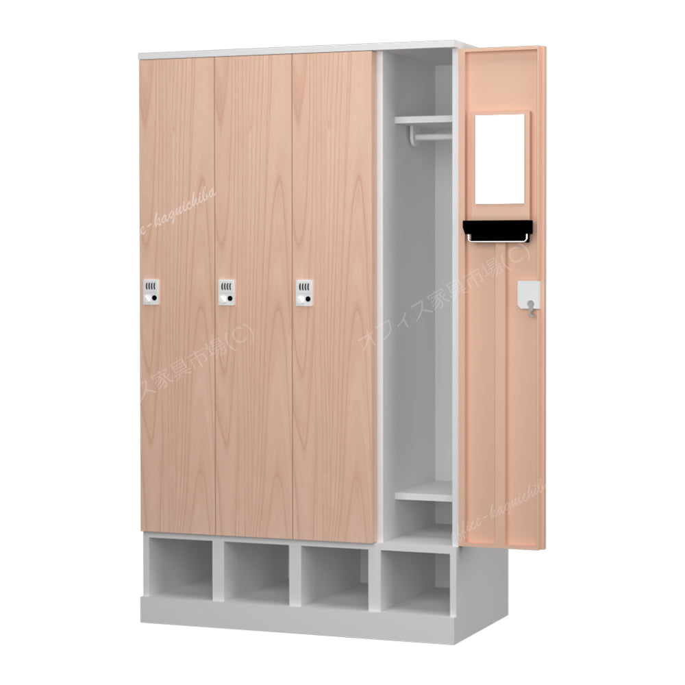 更衣用ロッカー 完成品 下段オープンタイプ 【オフィス家具市場】【HRK-LKT-WH】