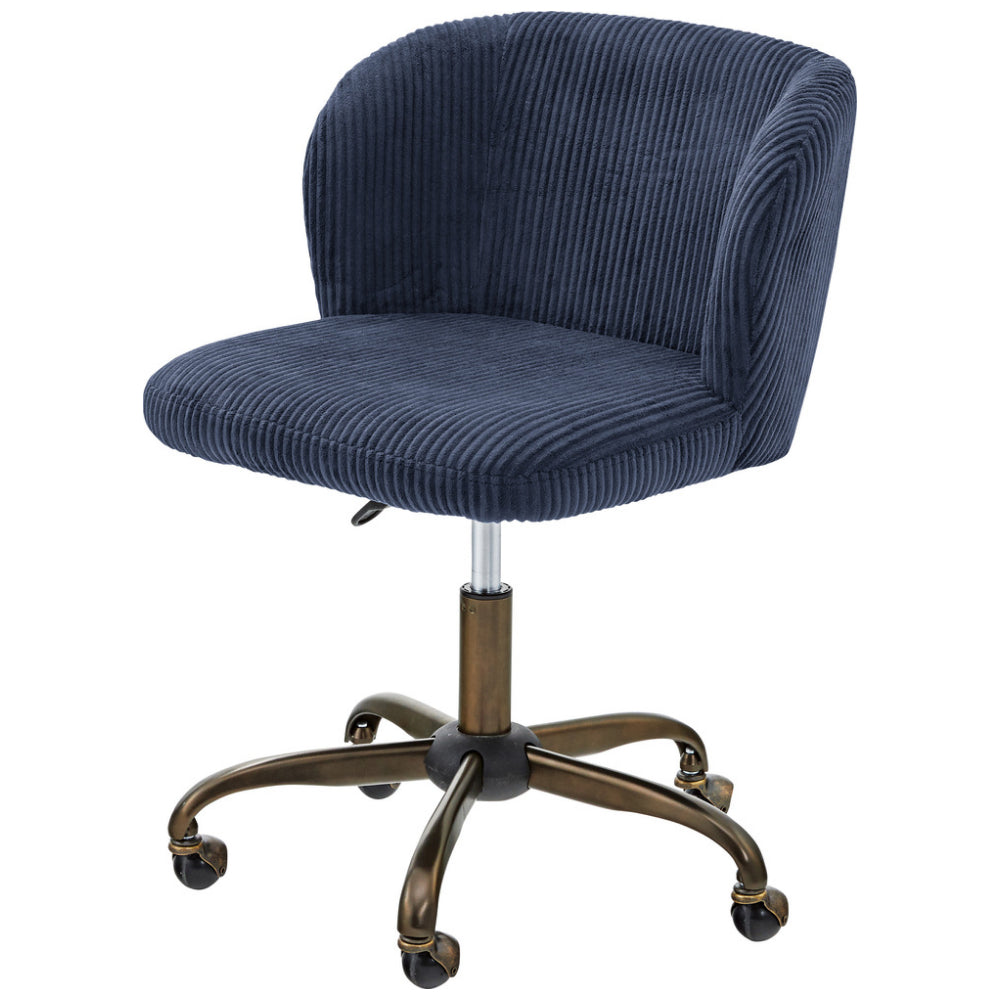 昇降機能付 デスクチェア ブルー