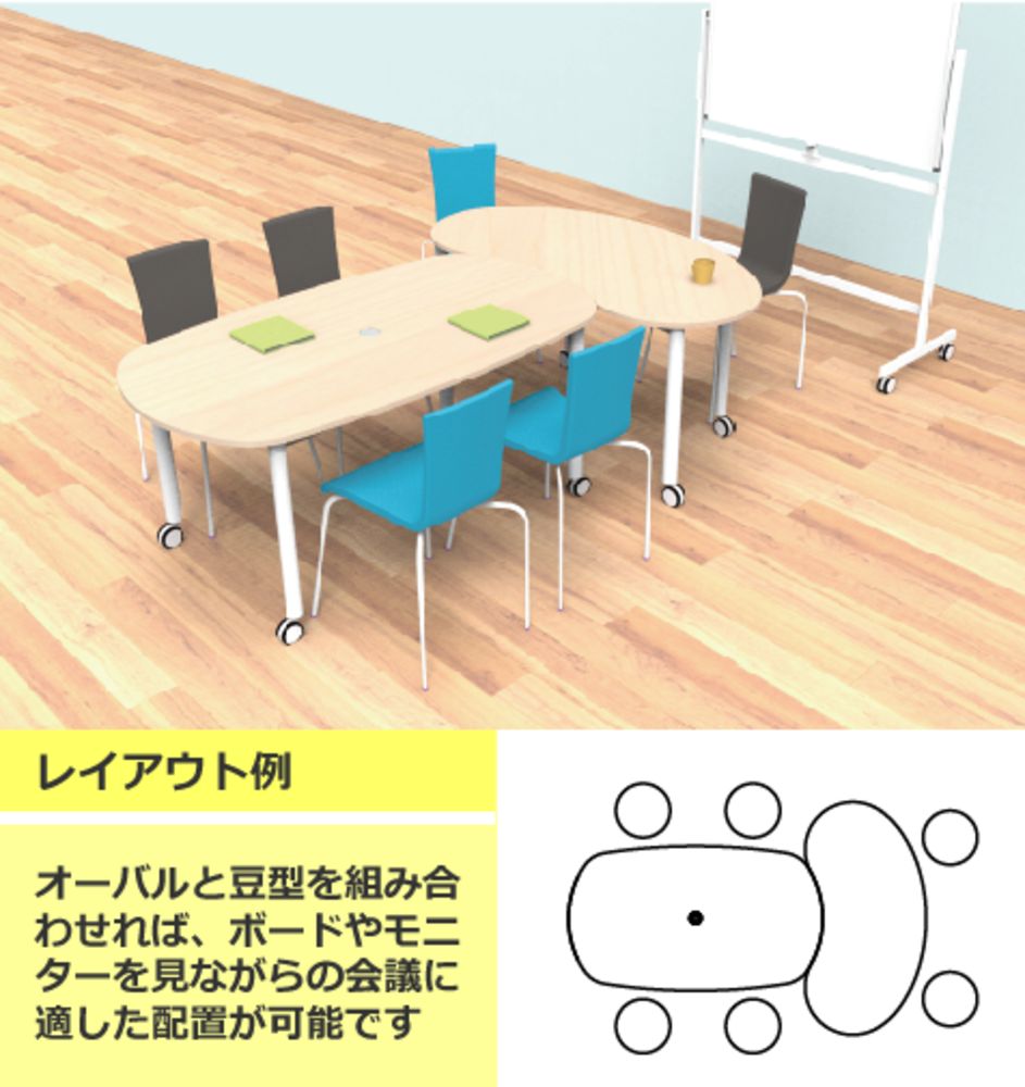 レイアウト例 自由に組合せ ミーティング用テーブル