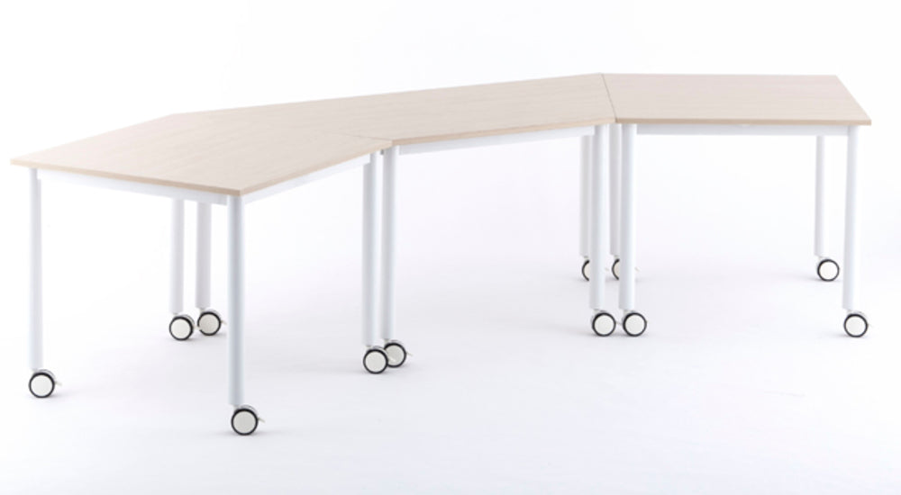 台形 キャスターテーブル 角型と組み合わせ