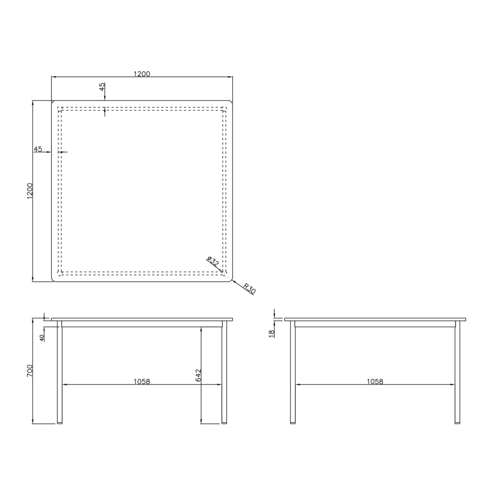 正方形 商品サイズ ミーティングテーブル