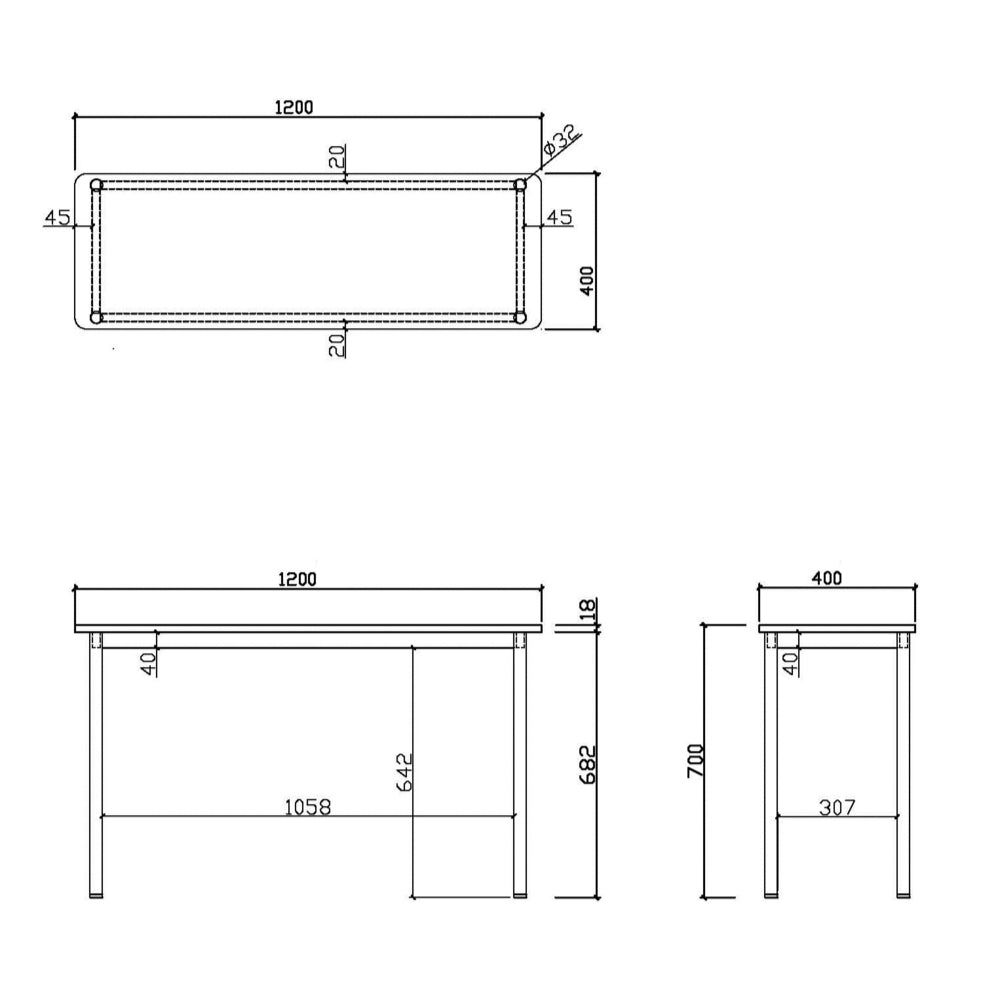 商品サイズ テーブル 幅1200mm