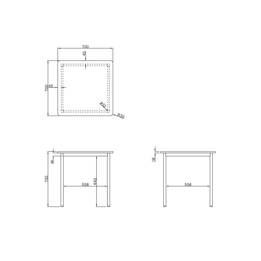 商品サイズ 丸角 スリムな脚