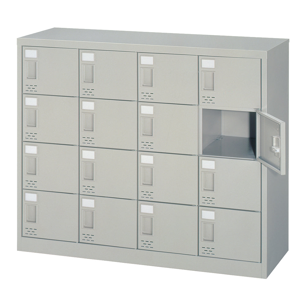 シューズロッカー 16人用 鍵なしロッカー