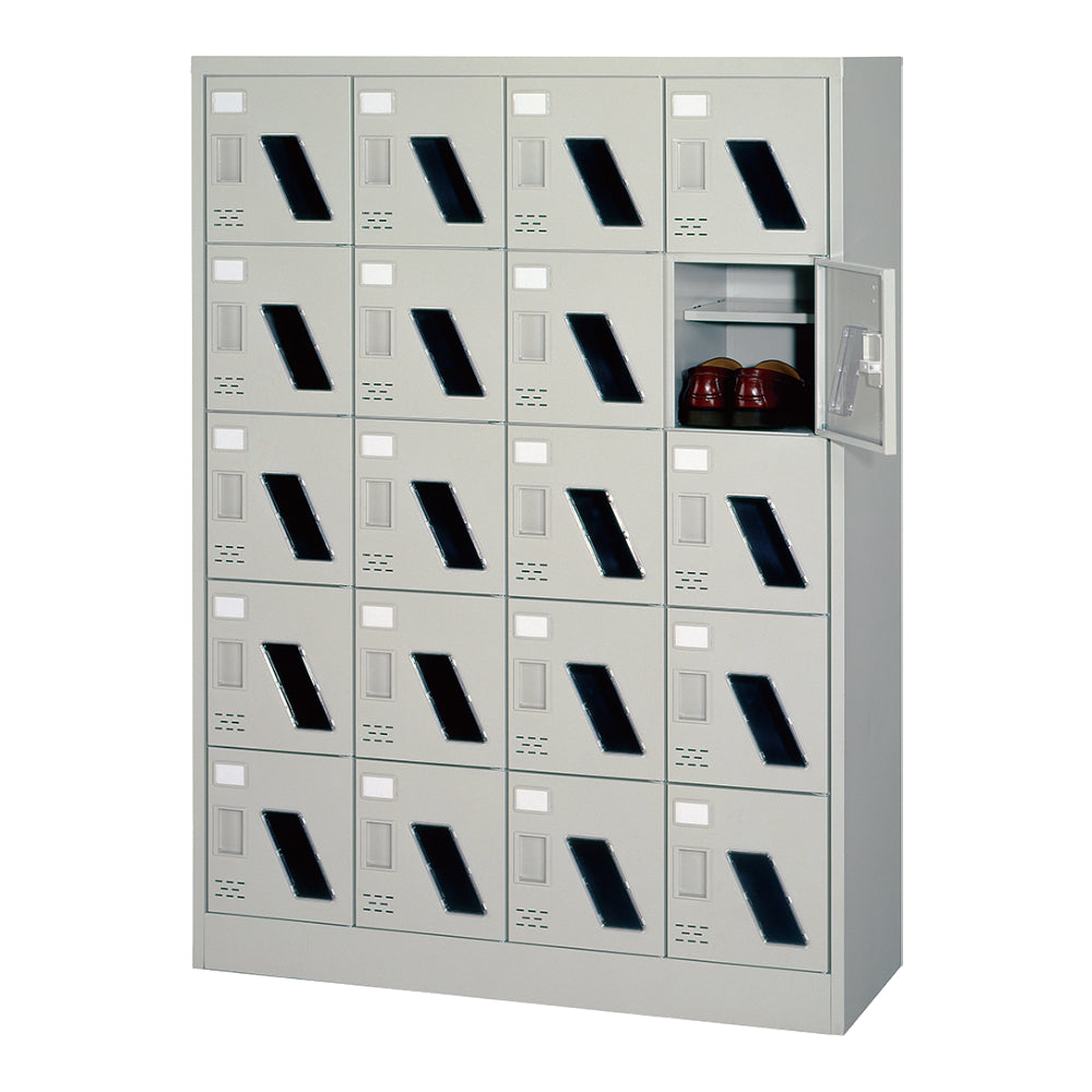 頑丈なシューズロッカー イージーオープン 中棚固定