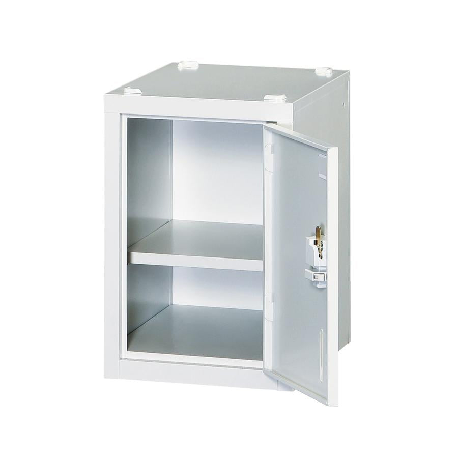 ホワイト ミニロッカー 固定棚