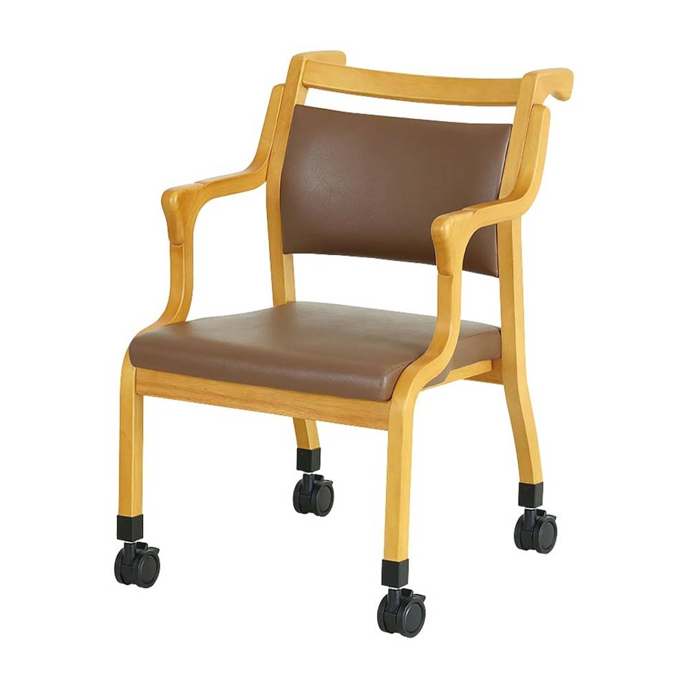 木製チェア キャスター付き 介護用チェア