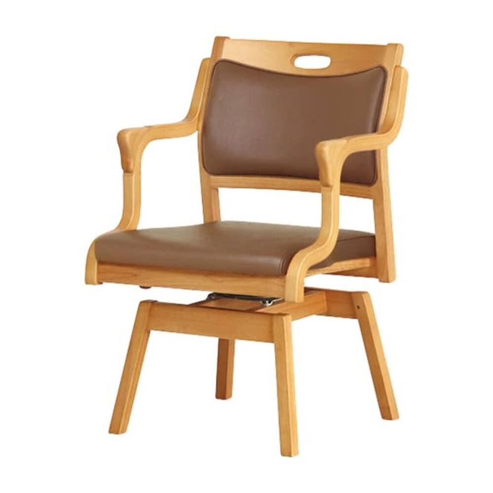 木製チェア 回転盤付き 90度ロック機能