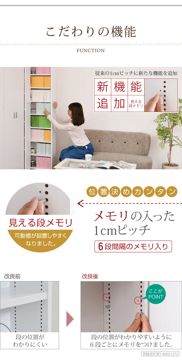 DVDやゲームソフト収納にも便利なスリムシェルフ