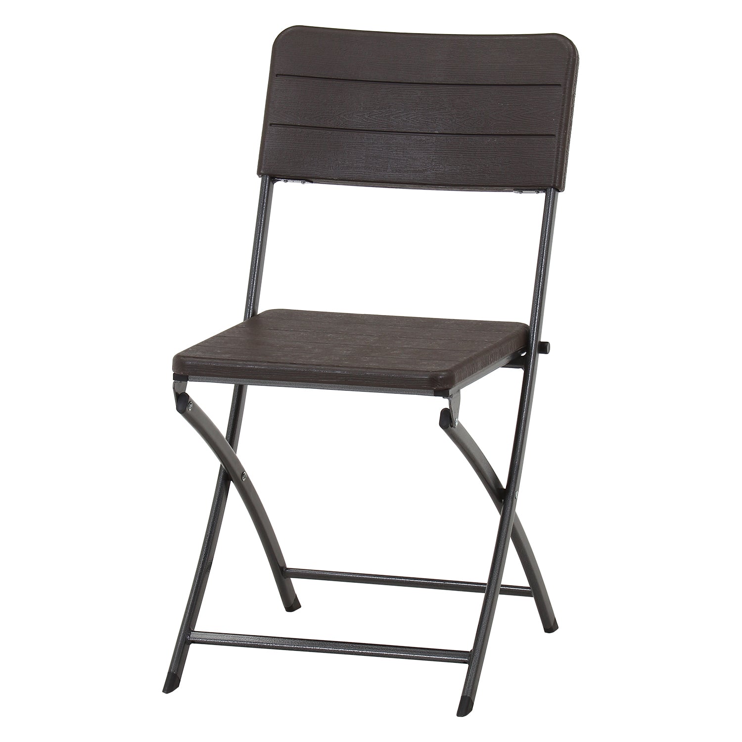 使わない時はコンパクトに折りたたみ可能な木目調チェア