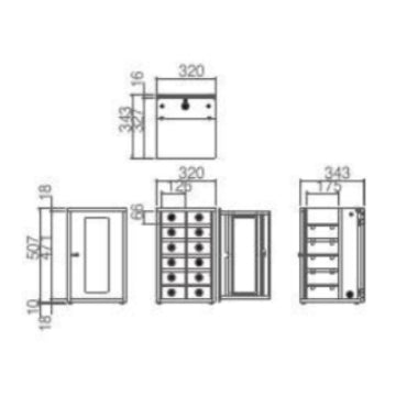 サイズ W320 配線孔有